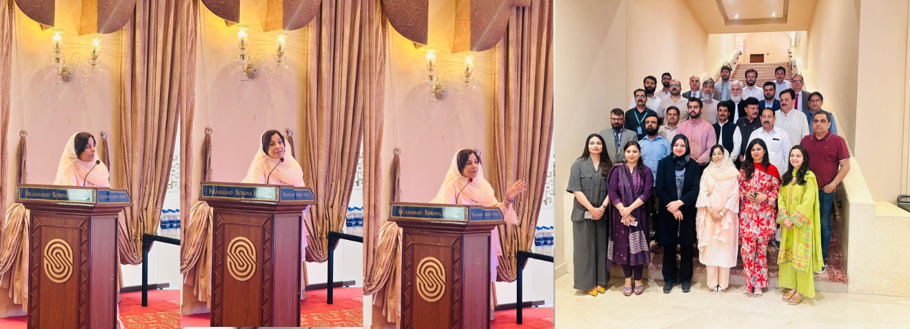 Prof. Dr. Rubina Mushtaq, Vice Chancellor SBKWU at the Balochistan Consultative Workshop on "Water Resource Assessment Guidelines for Pakistan" being a group leader delivering speech at the event held at Islamabad (17/6/2025)