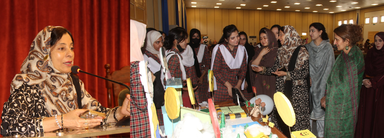 Prof. Dr. Rubina Mushtaq, Vice Chancellor SBKWU inspecting the stall as Chief Guest during the event "Exploring Gender identities, Breaking Barriers, a symposium on Gender Psychology" organized by the Psychology Department, SBKWU. During the event, she addressed the audience as well.
Event held at SBKWU on 1/7/2025.
