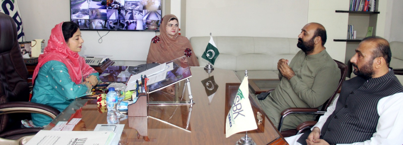 A delegation consist of Dr. Hayat Jamali and Dr. Dost Muhammad from WORDS called on Prof. Dr. Rubina Mushtaq, Vice Chancellor SBKWU regarding mutual cooperation and benefit between the both organizations. Later on, It was mutual agreed that a MoU will be signed by both organizations. (9/10/2025)
