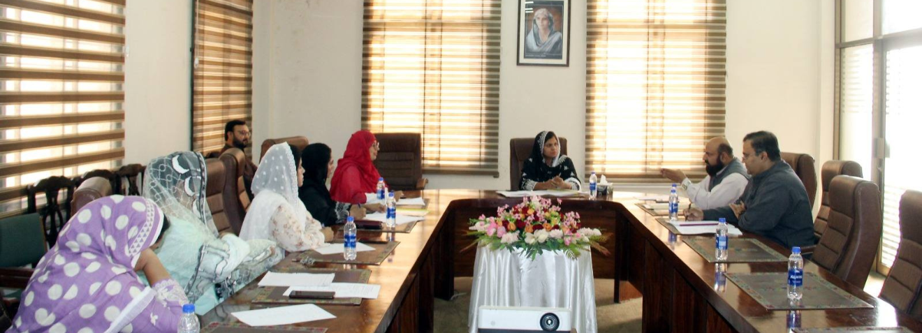 The Board of Studies meeting by Department of Pharmacy, SBK Women's University Quetta was held on October 24, 2025. The meeting featured esteemed external experts, including Prof. Dr. Abdul Razaque Shahwani (Pro-Vice Chancellor and Dean of the Faculty of Pharmacy at the University of Balochistan, and member of the Pharmacy Council of Pakistan) and Dr. Noman ul Haq (Associate Professor of Pharmacy Practice, University of Balochistan). The meeting was chaired by Dr. Naheed Sajjad, Dean of Life Sciences. The Head of the Department and faculty members of the Department of Pharmacy attended the meeting.
