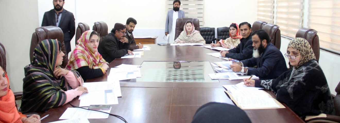 The Institutional Scholarship Awarding Committee convened  on 10.12.2025 under the chairpersonship of Dr. Raheela Manzoor, Registrar, to review applications and recommend deserving students for the Scotland Pakistan Scholarships for Young Women and Girls 2025–2026.